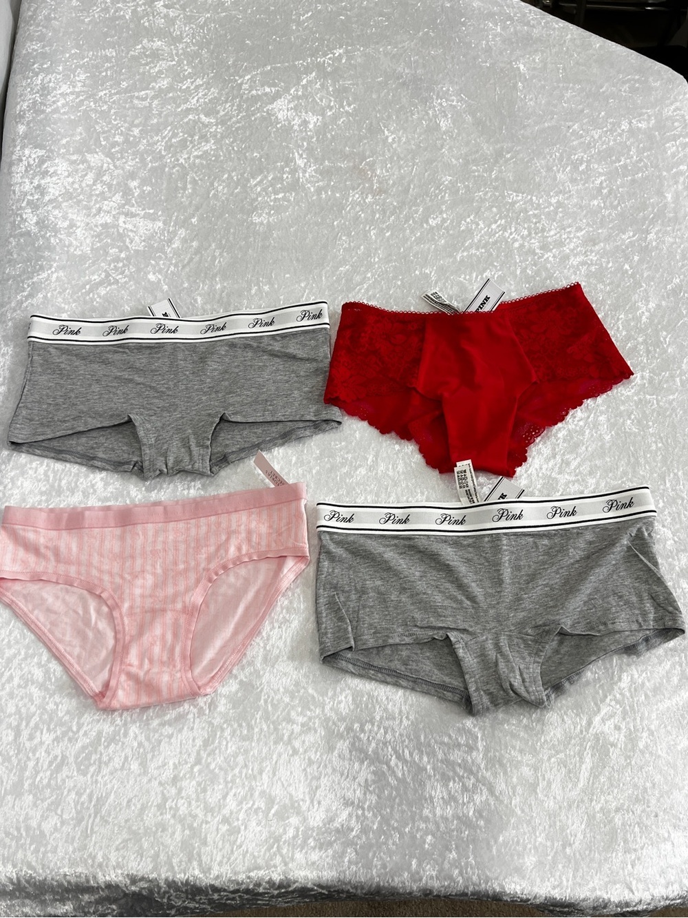 Victoria's Secret & Pink Lot Of Four Underwear Panties Brief Size X-Small.